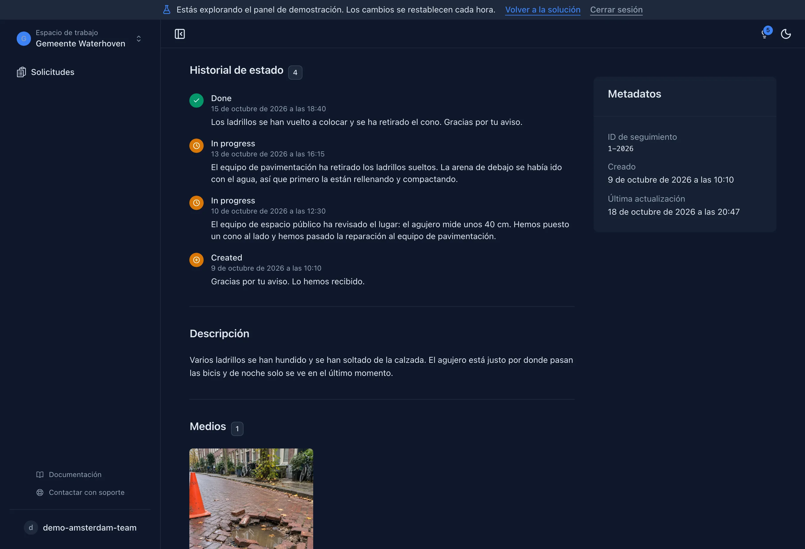 Ver cada paso de un aviso