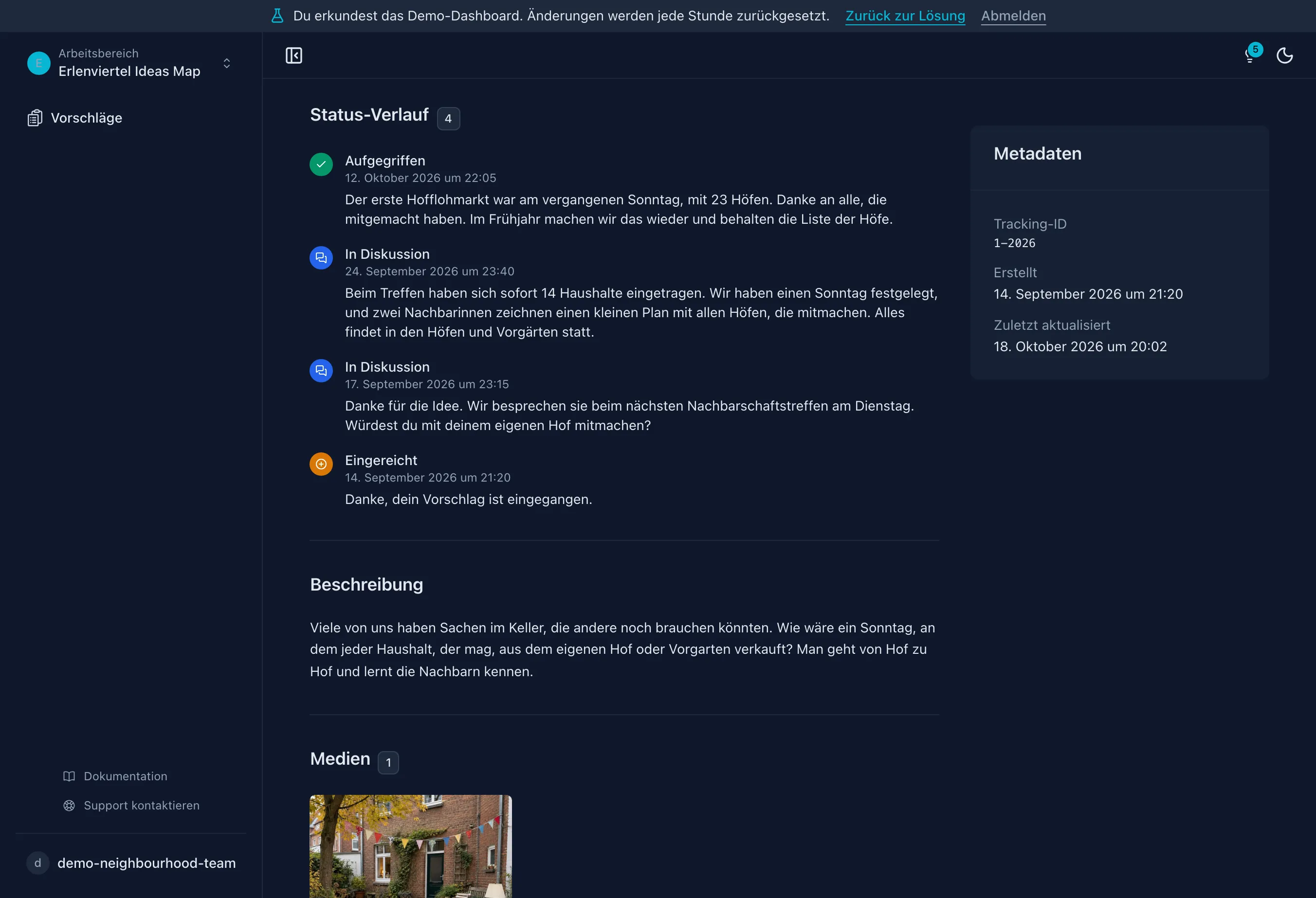 Sehen, wie eine Idee aufgegriffen wurde