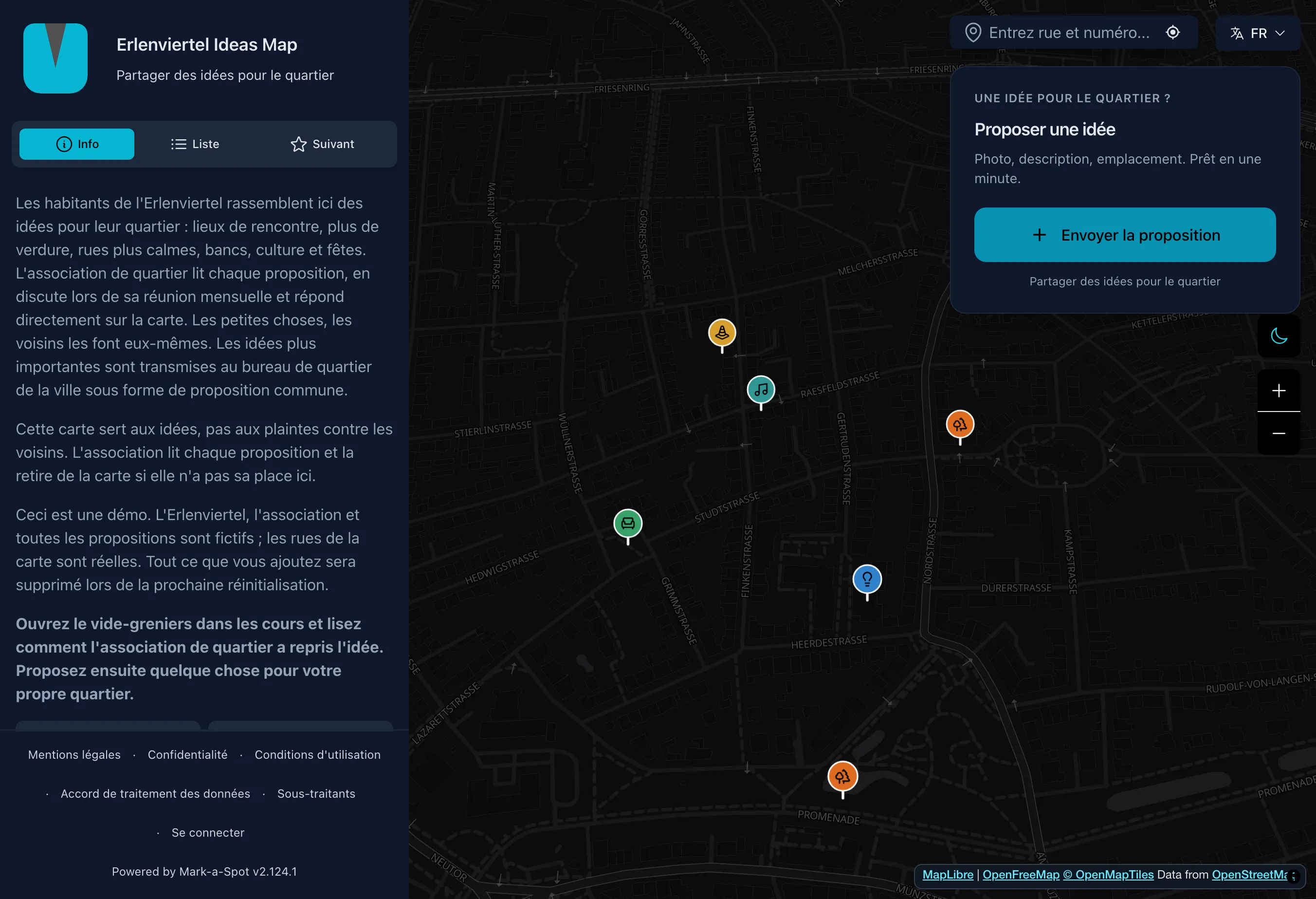 Toutes les idées du quartier sur une carte