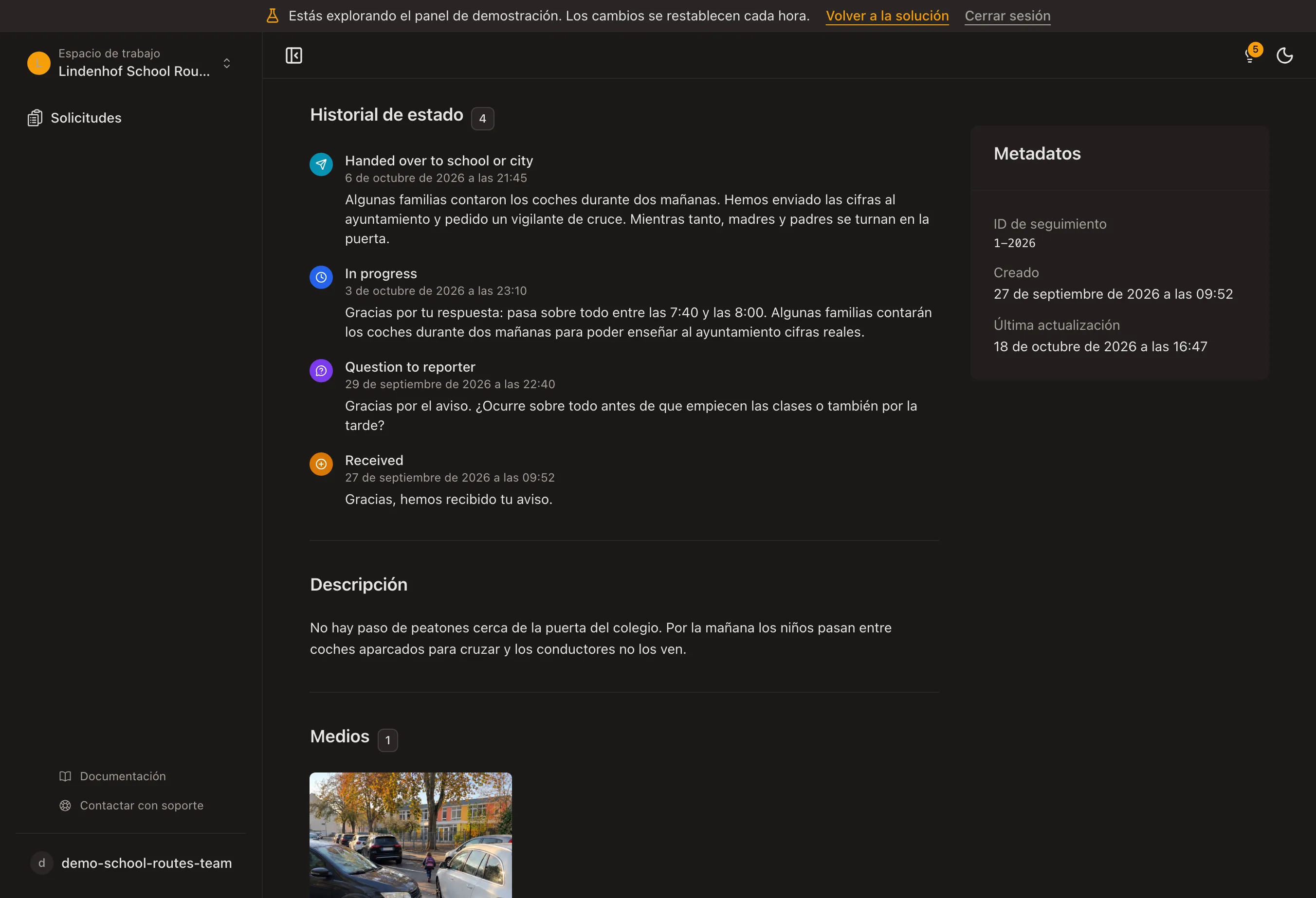 Mira cada paso de un aviso