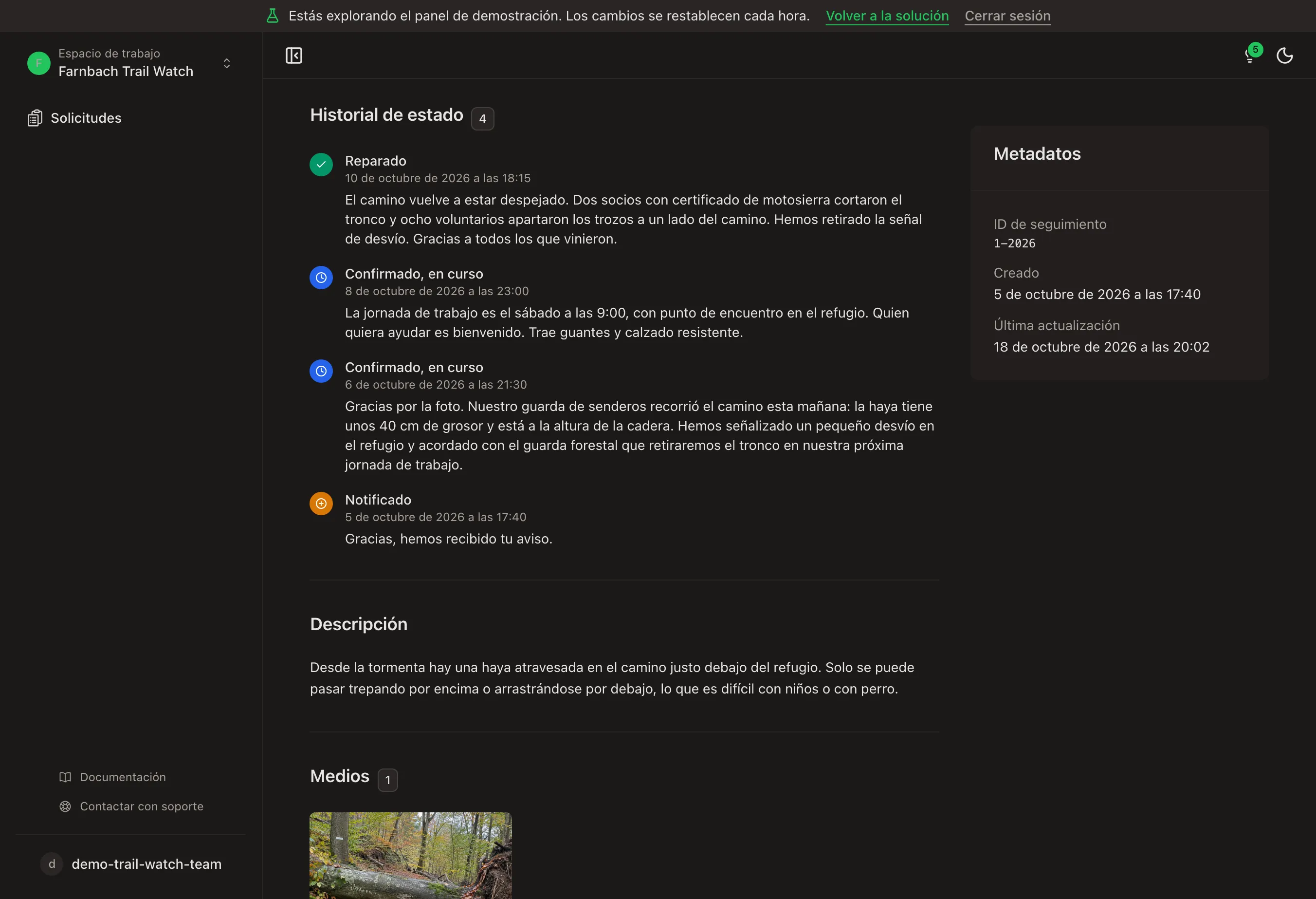 Mira cada paso de un aviso